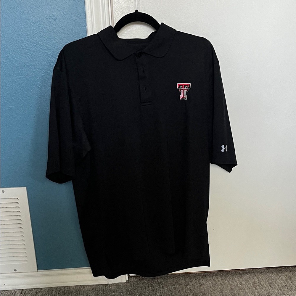 Under Armour Black Polo with Red Logo